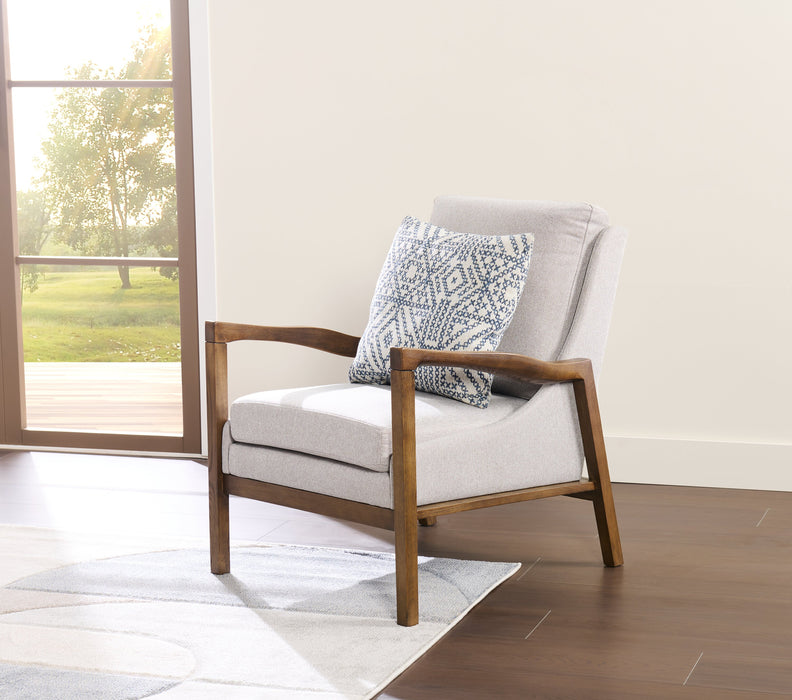 Fauteuil d’appoint Echo 27,95 po en tissu avec accoudoirs et pattes en bois - beige