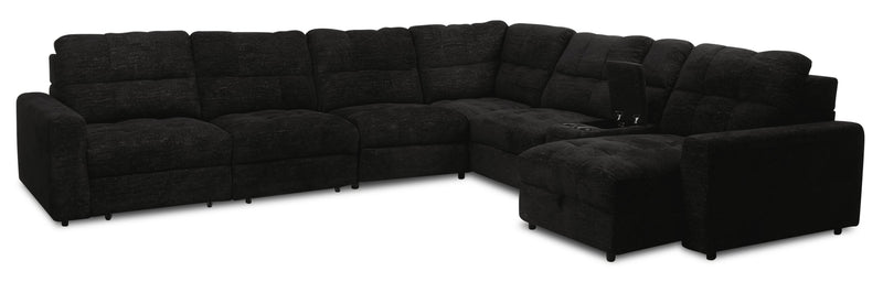 Sofa sectionnel modulaire à coulissement électrique de droite Elevate de Scott Living 7 pièces en tissu de chenille avec rangement - Ebony