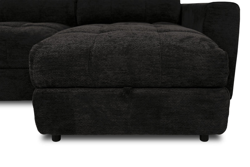 Sofa sectionnel modulaire à coulissement électrique de droite Elevate de Scott Living 7 pièces en tissu de chenille avec rangement - Ebony