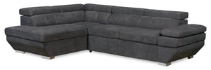 Sofa sectionnel de gauche Element avec tissu d’apparence lin - gris