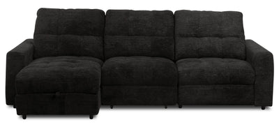 Scott Living Elevate Modular 3-Piece Left-Facing Chenille Fabric Power Reclining and Sliding Sectional - Ebony | Sofa sectionnel modulaire à coulissement et inclinaison électriques de gauche Elevate de Scott Living 3 pièces en tissu de chenille - Ebony