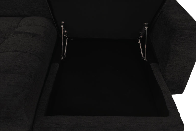 Sofa sectionnel modulaire à coulissement et inclinaison électriques de droite Elevate de Scott Living 3 pièces en tissu de chenille - Ebony