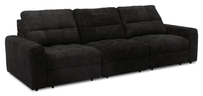 Sofa modulaire à inclinaison électrique Elevate de Scott Living de 115 po en tissu de chenille - Ebony