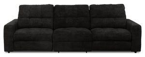 Sofa modulaire à inclinaison électrique Elevate de Scott Living de 115 po en tissu de chenille - Ebony