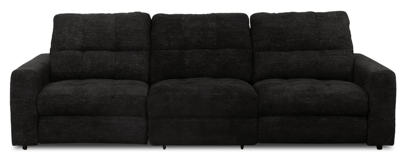 Sofa modulaire à inclinaison électrique Elevate de Scott Living de 115 po en tissu de chenille - Ebony
