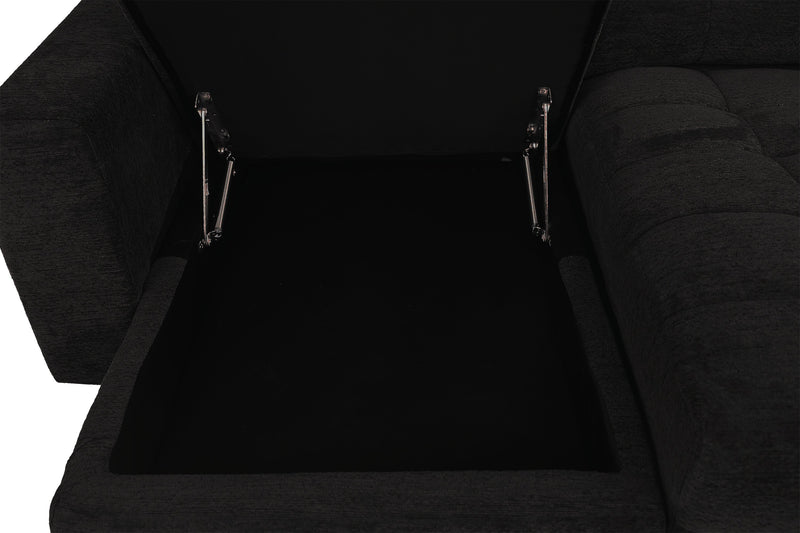 Sofa sectionnel modulaire à coulissement et inclinaison électriques de gauche Elevate de Scott Living 7 pièces en tissu de chenille - Ebony