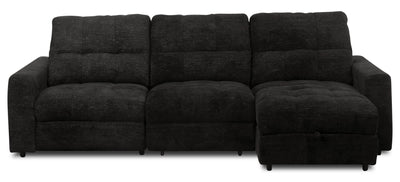 Scott Living Elevate Modular 3-Piece Right-Facing Chenille Fabric Power Reclining Sectional – Ebony | Sofa sectionnel modulaire à inclinaison électrique de droite Elevate de Scott Living 3 pièces en tissu de chenille - Ebony