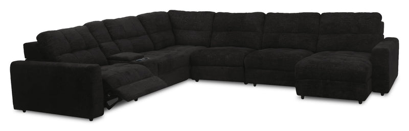 Sofa sectionnel modulaire à coulissement et inclinaison électriques de droite Elevate de Scott Living 7 pièces en tissu de chenille - Ebony