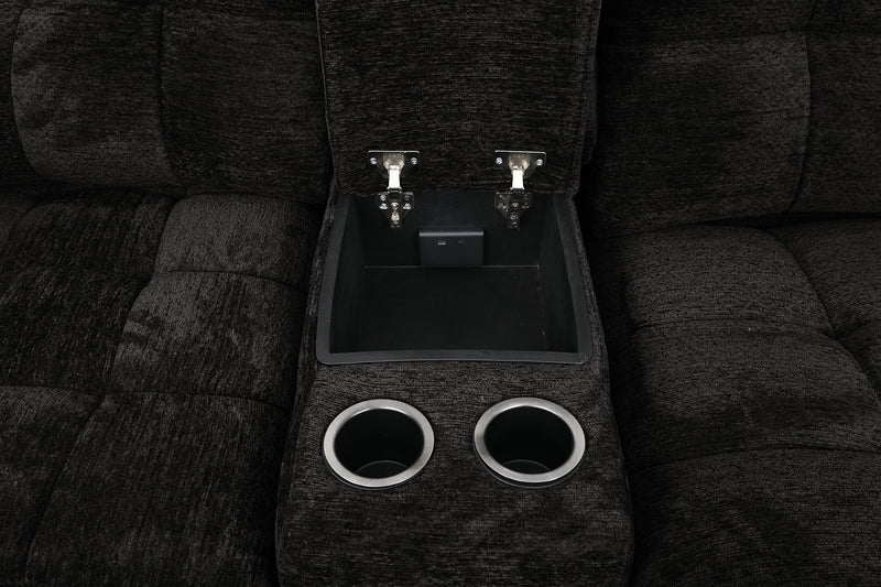 Sofa sectionnel modulaire à coulissement et inclinaison électriques de droite Elevate de Scott Living 7 pièces en tissu de chenille - Ebony