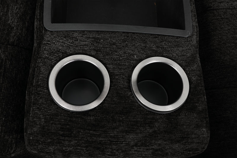 Sofa sectionnel modulaire à coulissement et inclinaison électriques de droite Elevate de Scott Living 7 pièces en tissu de chenille - Ebony