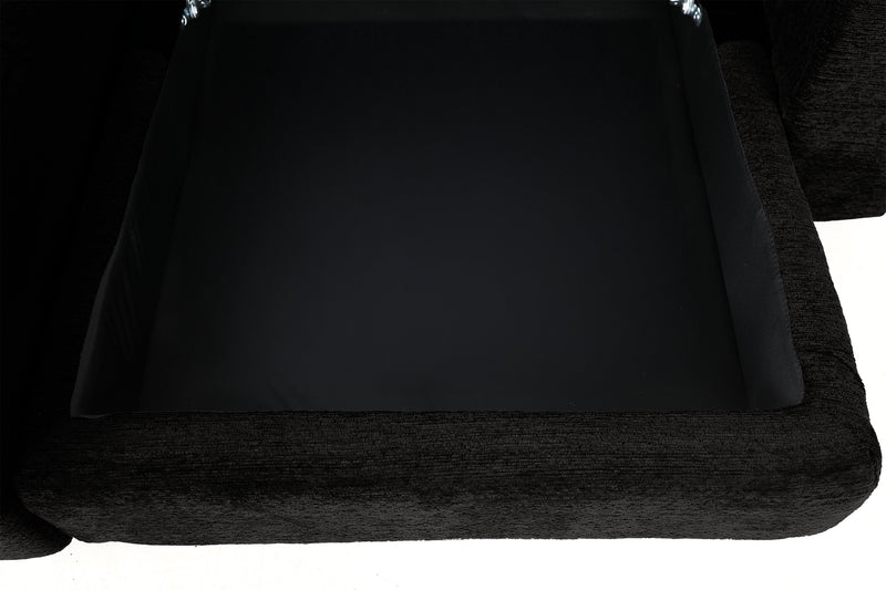 Sofa sectionnel modulaire à coulissement et inclinaison électriques de droite Elevate de Scott Living 7 pièces en tissu de chenille - Ebony