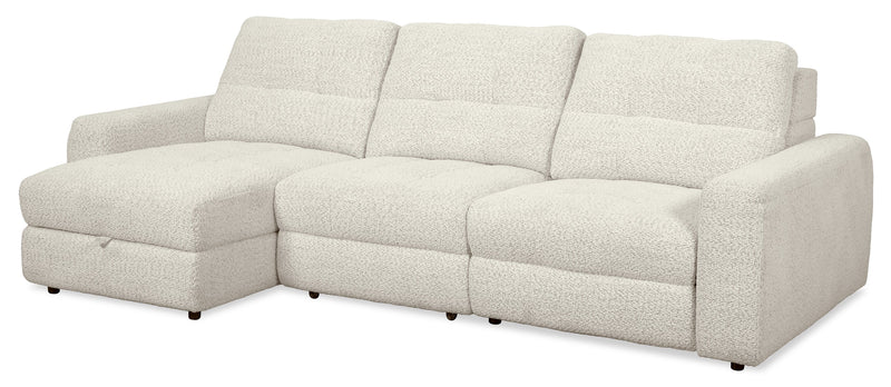 Sofa sectionnel modulaire à coulissement et inclinaison électriques de gauche Elevate de Scott Living 3 pièces en tissu de chenille - beige