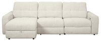  Sofa sectionnel modulaire à coulissement et inclinaison électriques de gauche Elevate de Scott Living 3 pièces en tissu de chenille - beige