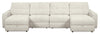 Sofa sectionnel modulaire à coulissement électrique Elevate de Scott Living 4 pièces en chenille avec 2 fauteuils longs de rangement - beige