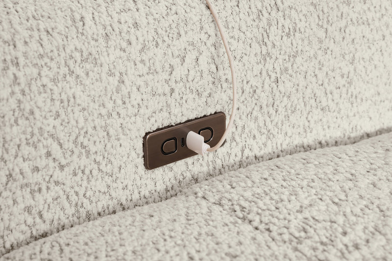 Sofa sectionnel modulaire à coulissement électrique Elevate de Scott Living 4 pièces en chenille avec 2 fauteuils longs de rangement - beige