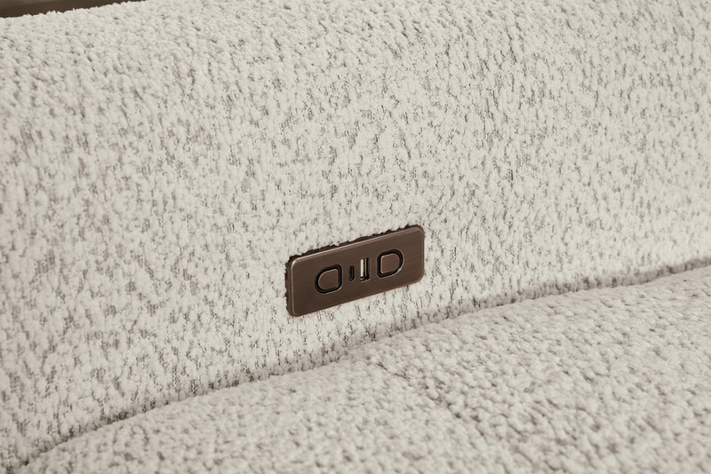 Sofa sectionnel modulaire à coulissement électrique Elevate de Scott Living 4 pièces en chenille avec 2 fauteuils longs de rangement - beige