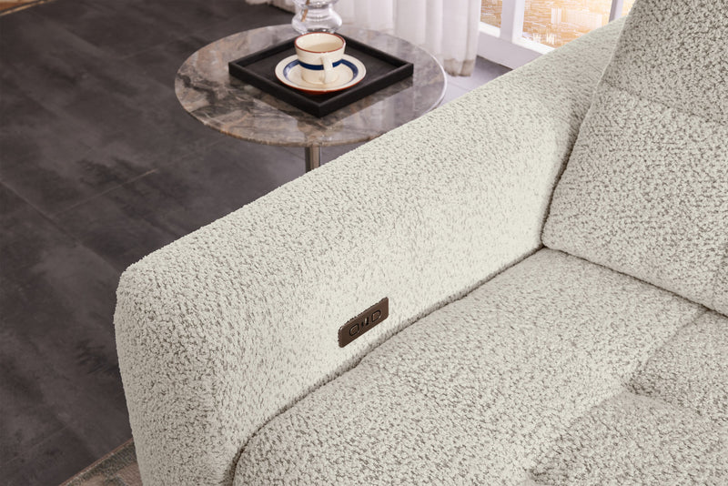 Sofa sectionnel modulaire à coulissement électrique Elevate de Scott Living 4 pièces en chenille avec 2 fauteuils longs de rangement - beige