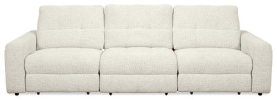 Scott Living Elevate Modular 115" Chenille Fabric Power Reclining Sofa - Beige | Sofa modulaire à inclinaison électrique Elevate de Scott Living de 115 po en tissu de chenille - beige