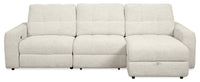  Sofa sectionnel modulaire à inclinaison électrique de droite Elevate de Scott Living 3 pièces en tissu de chenille - beige