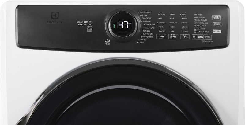 Laveuse à chargement frontal Perfect SteamMC de 5,2 pi³ et sécheuse à gaz de 8 pi³ Electrolux - blanches 