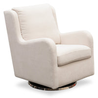 Fauteuil d’appoint à oreilles coulissant et pivotant Ellie de 29 po en tissu d’apparence lin avec accoudoirs en retrait - beige