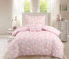 Ensemble d’édredon Elsie 4 pièces pour lit double ou grand lit - rose