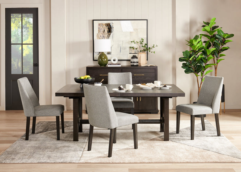 Chaise de salle à manger Emery en tissu de polyester - anthracite