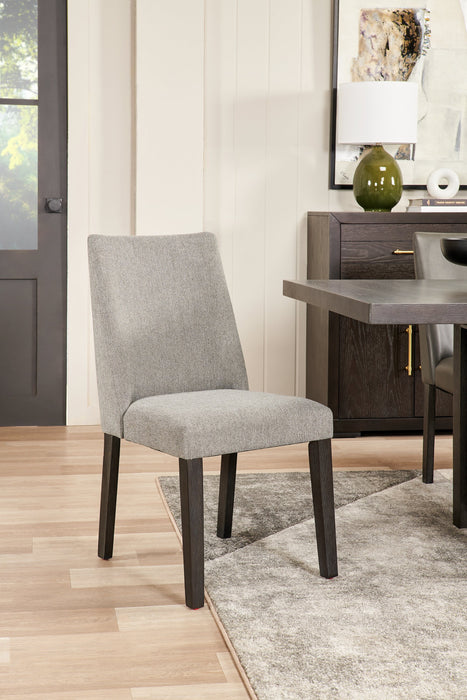 Chaise de salle à manger Emery en tissu de polyester - anthracite