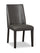 ["Chaise de salle à manger Emery en tissu de cuir végétalien - brune"]