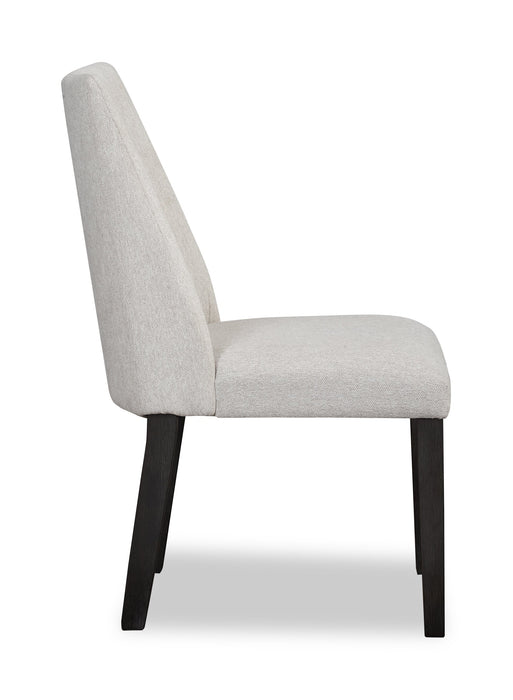 Chaise de salle à manger Emery en tissu de polyester - grise