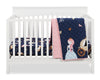 Literie Emmy 3 pièces pour lit de bébé - bleu marine et rose