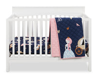 Literie Emmy 3 pièces pour lit de bébé - blue marine et rose