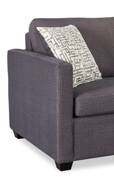 Grand sofa-lit Everlee de 76,5 po fabriqué au Canada en microsuède avec mousse à mémoire de forme et deux coussins décoratifs - gris