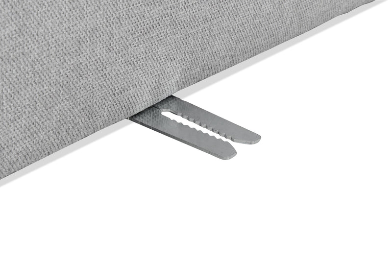 Causeuse modulaire Evolve de Scott Living de 79 po en tissu d’apparence lin avec coussins amovibles en duvet et plumes - gris
