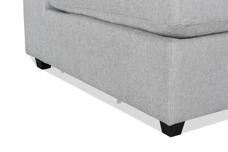 Causeuse modulaire Evolve de Scott Living de 79 po en tissu d’apparence lin avec coussins amovibles en duvet et plumes - gris