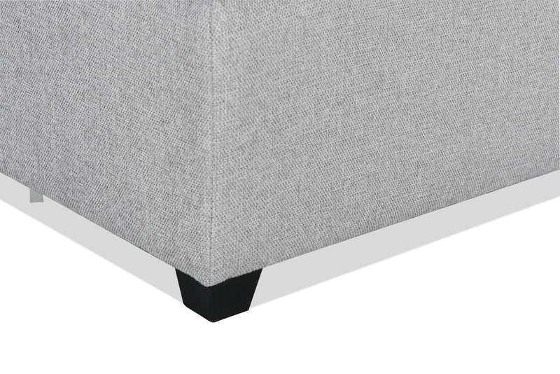 Causeuse modulaire Evolve de Scott Living de 79 po en tissu d’apparence lin avec coussins amovibles en duvet et plumes - gris