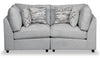Causeuse modulaire Evolve de Scott Living de 79 po en tissu d’apparence lin avec coussins amovibles en duvet et plumes - gris