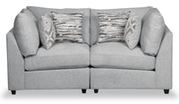  Causeuse modulaire Evolve de Scott Living de 79 po en tissu d’apparence lin avec coussins amovibles en duvet et plumes - gris