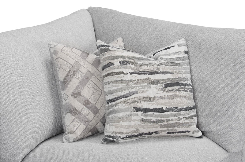 Sofa sectionnel modulaire Evolve de Scott Living 8 pièces en tissu d’apparence lin avec coussins en duvet et plumes - gris