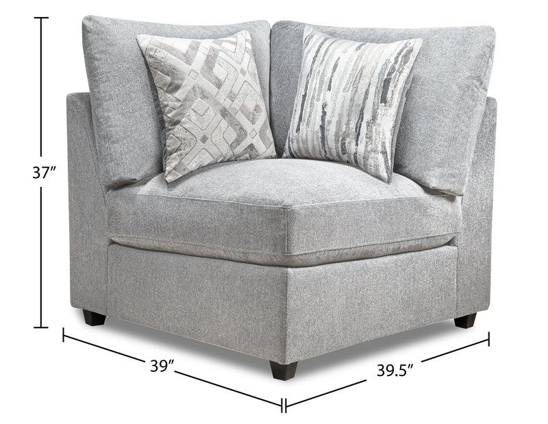 Sofa sectionnel modulaire Evolve de Scott Living 8 pièces en tissu d’apparence lin avec coussins en duvet et plumes - gris