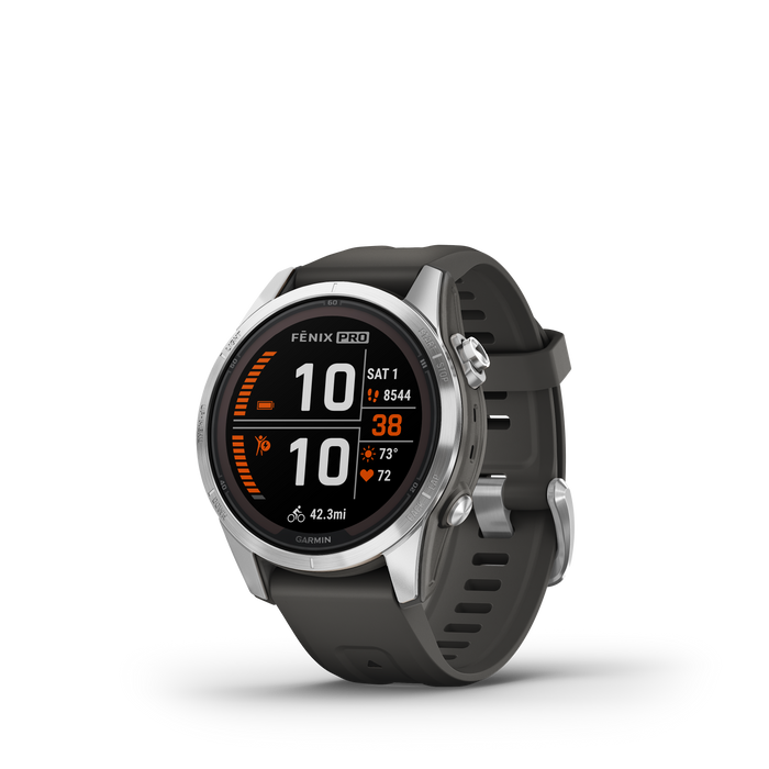 Garmin Fenix® 7s Pro Montre Gps Intelligente - Suivi De La Sante Avec Chargement Solaire, 42 Mm - Argent