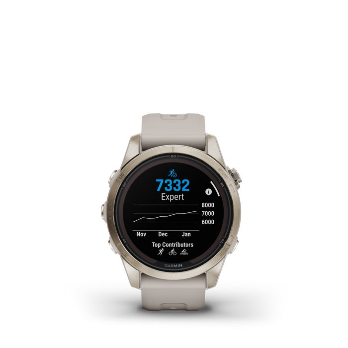 Garmin Fenix® 7s Pro Montre Gps Intelligente - Suivi De La Sante Avec Chargement Solaire, 42 Mm - Or Doux