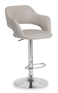  Tabouret bar Finn en tissu de cuir végétalien et en métal avec siège pivotant et réglable - beige