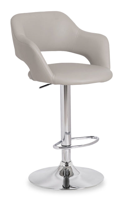 Finn Barstool with Swivel & Adjustable Seat, Vegan Leather Fabric, 23-31.5"H, Metal - Beige | Tabouret 23-31.5 po bar Finn en tissu de cuir végétalien et en métal avec siège pivotant et réglable - beige