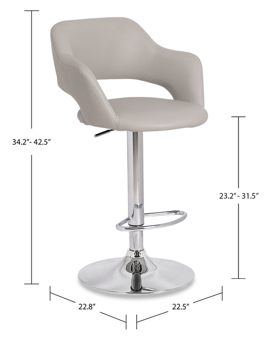 Tabouret 23-31.5 bar Finn en tissu de cuir végétalien et en métal avec siège pivotant et réglable - beige