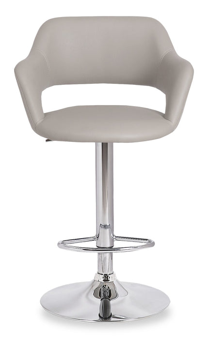 Tabouret bar Finn en tissu de cuir végétalien et en métal avec siège pivotant et réglable - beige