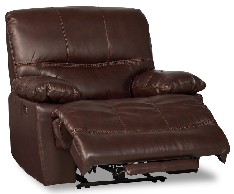 Fauteuil à inclinaison électrique Franco de 42,5 po en cuir véritable avec position zéro gravité et port USB - brun