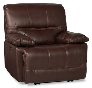 Fauteuil à inclinaison électrique Franco de 42,5 po en cuir véritable avec position zéro gravité et port USB - brun