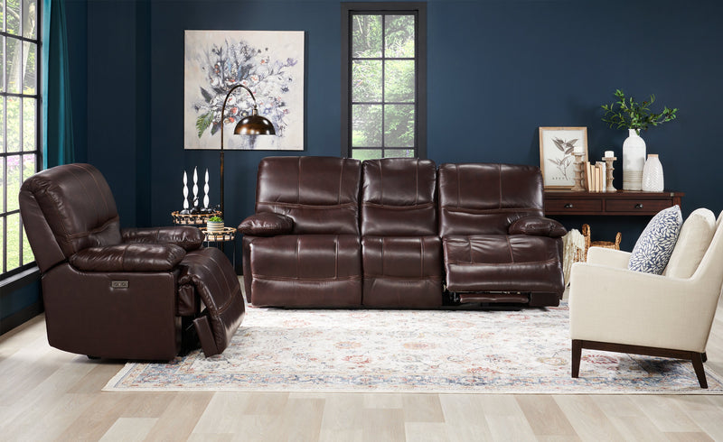 Fauteuil à inclinaison électrique Franco de 42,5 po en cuir véritable avec position zéro gravité et port USB - brun