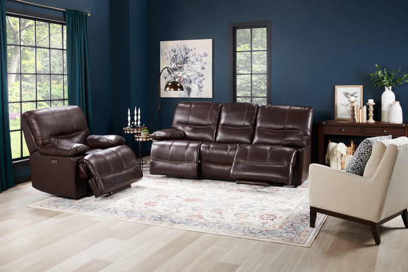 Fauteuil à inclinaison électrique Franco de 42,5 po en cuir véritable avec position zéro gravité et port USB - brun
